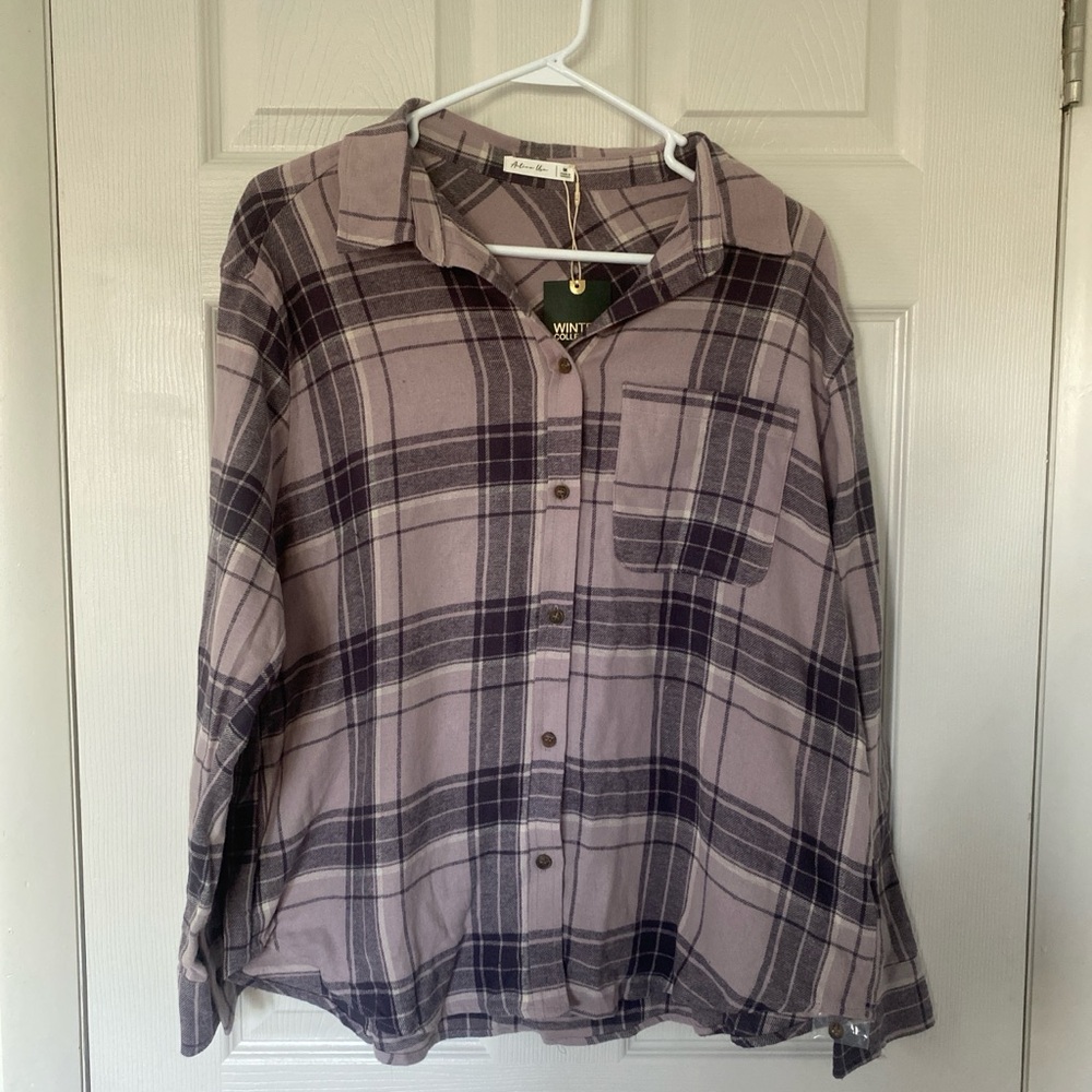 Active USA Purple Plaid Shirt